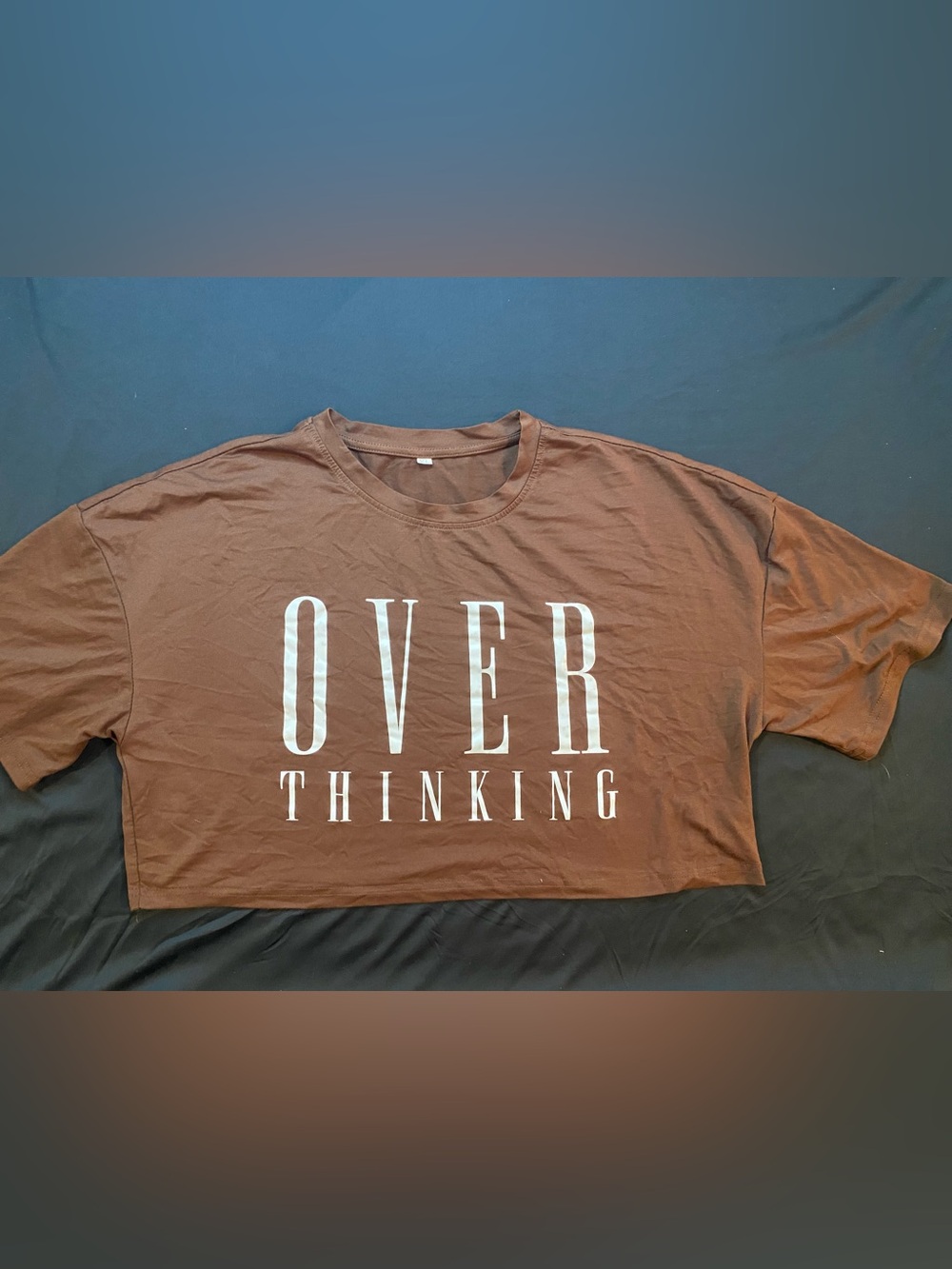 OVERTHINKING Cropped Women's Tee - Brown
